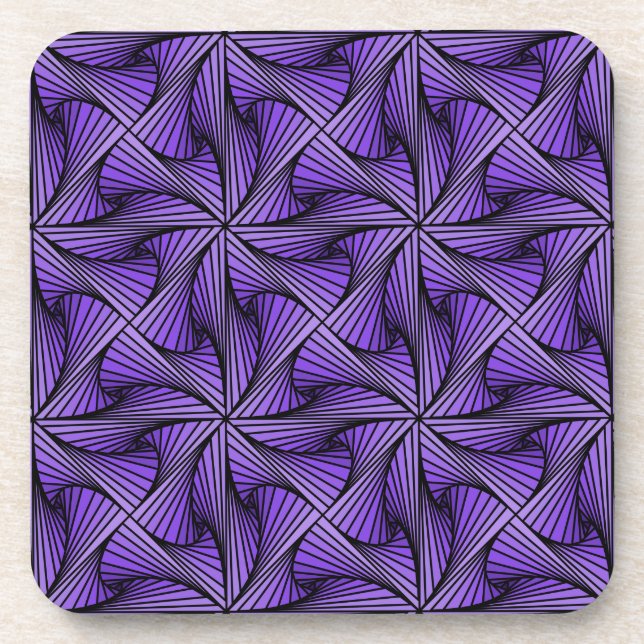 Porta-copo Roxo Espiral 3D Geométrico (Frente)