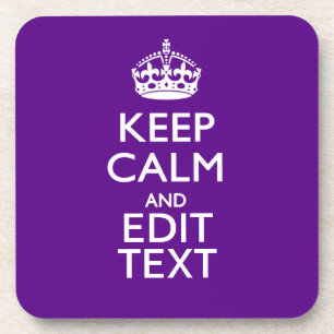 Porta-copo Roxo Fique Calmo E Seu Texto Facilmente