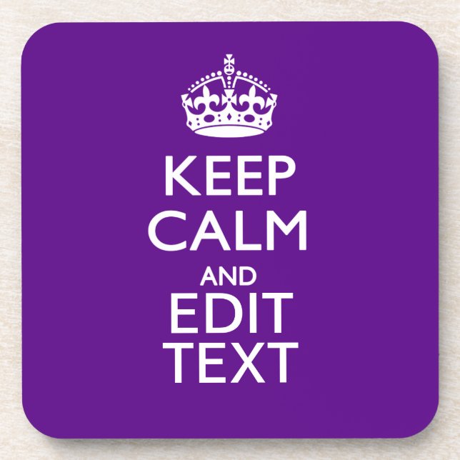 Porta-copo Roxo Fique Calmo E Seu Texto Facilmente (Frente)