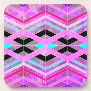 Porta-copo Roxo Rosa e Geométrico Aquático Cruzando Listras