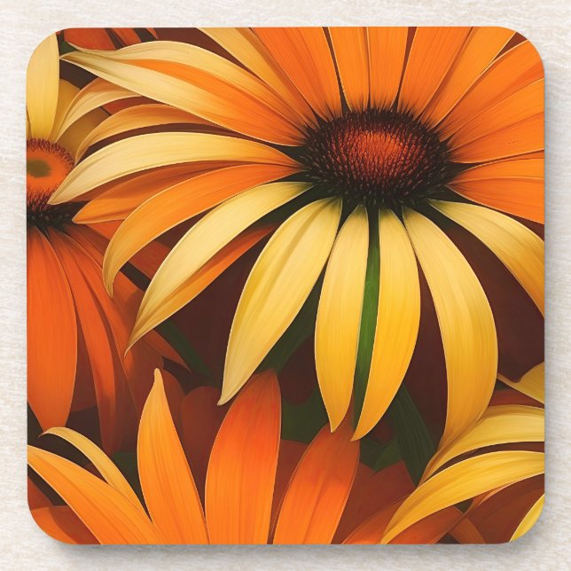 Porta-copo Royal Orange Coneflowers (Frente)