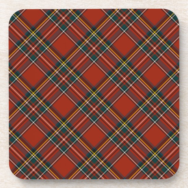 Porta-copo Royal Stewart Clássico Vermelho Escocês Tartan (Frente)