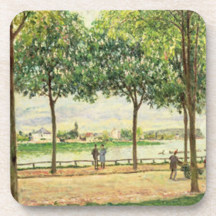 Porta-copo Rua de Alfred Sisley de árvores de castanha