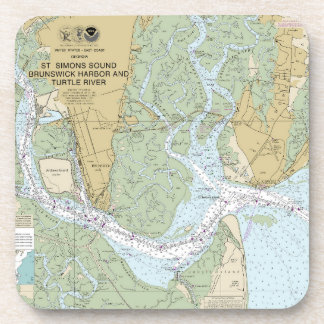 Porta-copo Ruas Simons Sound Brunswick Harbour e Turtle River