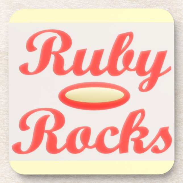 Porta-copo Ruby Rocks design red e mellow creme (Frente)