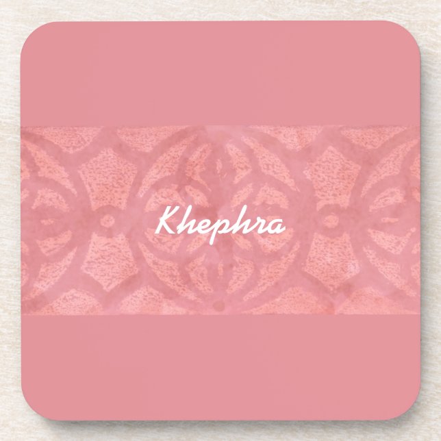 Porta-copo Ruddy Pink Batik Name Monogrammed (Frente)