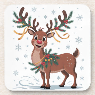 Porta-copo Rudolph Fofo com Acentos Dourados