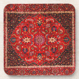 Porta-copo Rug Persa Vermelho de Mashhad
