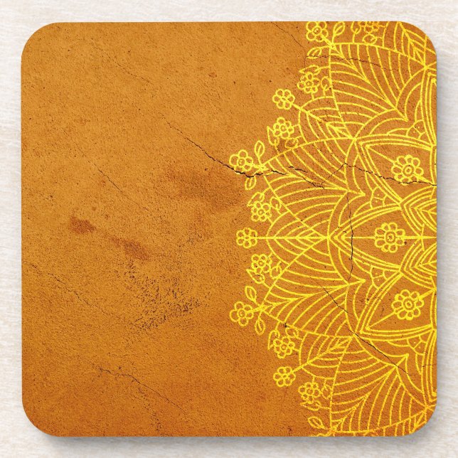 Porta-copo Rust Mandala Zen Espírito De Mente Russo (Frente)