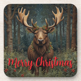 Porta-copo Rustic Christmas moose deer boho woodland forest 