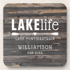 Porta-copo Rustic Lake Life Paddles Personalizado