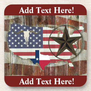 Porta-copo Rustic Texas Lone Star Texas Long Horn Bepra Co