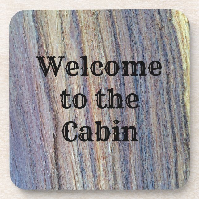 Porta-copo Ruth Welcome Cabin Vertical Strich Woodgrain (Frente)