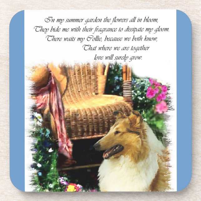 Porta-copo Sable Rough Collie Onde O Amor Cresce (Frente)