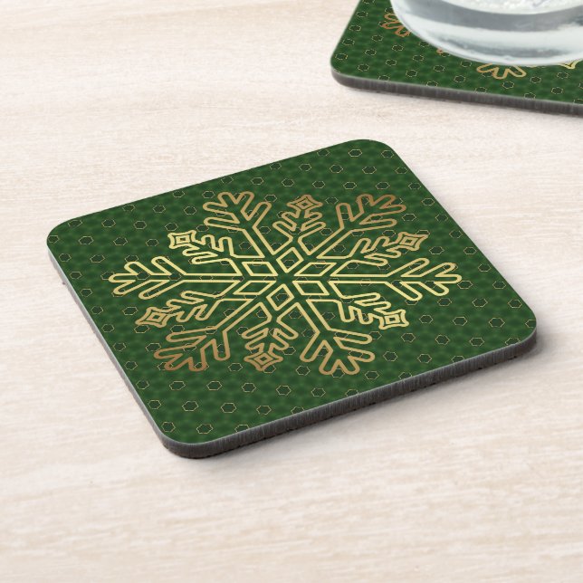 Porta-copo Sage Verde e Floco de Neve Dourado (Left Side)