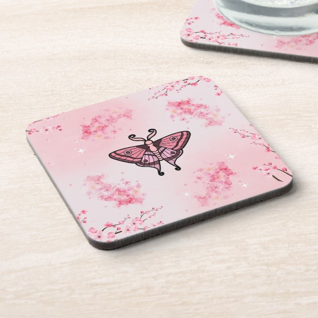Porta-copo Sakura Bliss, Pink Moth, Sakura Fundo (Left Side)