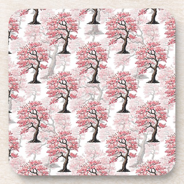 Porta-copo Sakura Pink Chersom Tree Design (Frente)