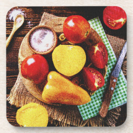 Porta-copo "Salada caseira de legumes" Foto bonita. Compre ag