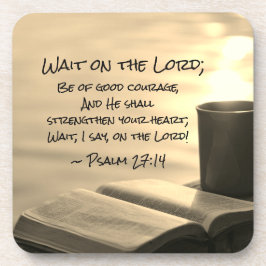 Porta-copo Salm 27:14 Espere pelo Senhor, Bíblia Verse