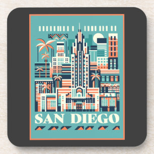 Porta-copo San Diego California Art Deco