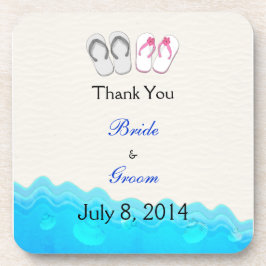 Porta-copo Sandálias da praia que Wedding o obrigado você