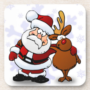 PORTA-COPO SANTA CLAUS E RUDOLPH