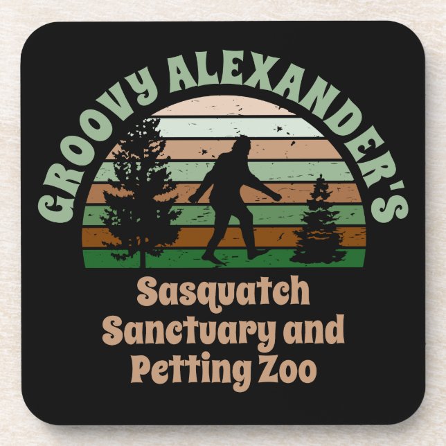Porta-copo Santuário Sasquatch Engraçado Personalizado (Frente)