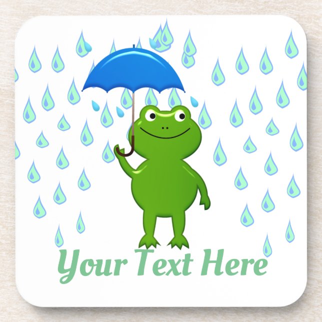 Porta-copo Sapo Kawaii e Chuva (Frente)