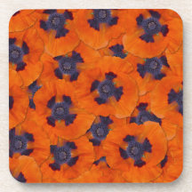 Scarlet Orange Poppy Seamless Pattern