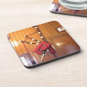 Porta-copo Scotland Bagpipe Tartan Xadrez Instrumento Musical