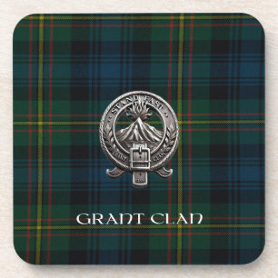 Porta-copo Scottish Grant Clan Tartan & Crest