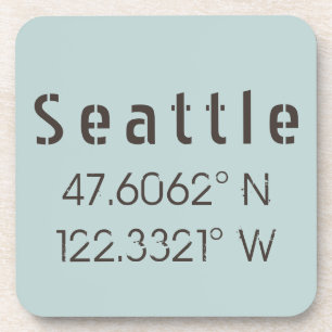 Porta-copo Seattle Latitude e Longitude