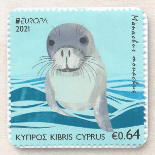 Porta-copo Selo da foca-monge de Chipre