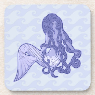 Porta-copo Sentado - Sereia Azul