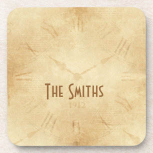 Porta-copo Sepia Clock Face Steampunk