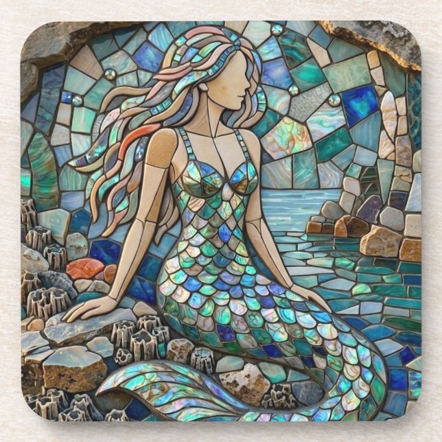 Porta-copo Sereia Mosaico (Frente)