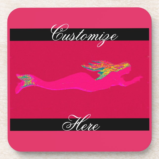 Porta-copo sereia rosa-natação (Frente)