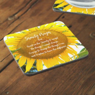 Porta-copo Serenity Prayer Amarelo Sunflower