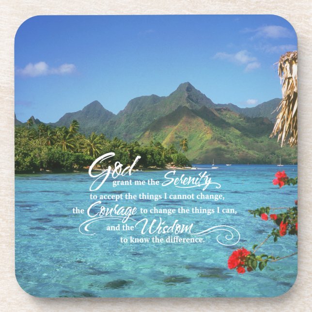 Porta-copo Serenity Prayer e Bora Island (Frente)