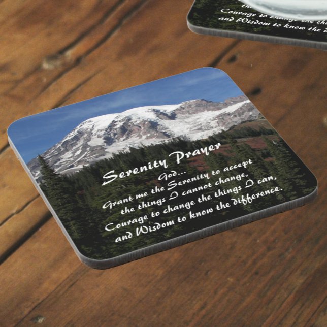 Porta-copo Serenity Prayer Monte Rainier Landscape (In Situ Angled)