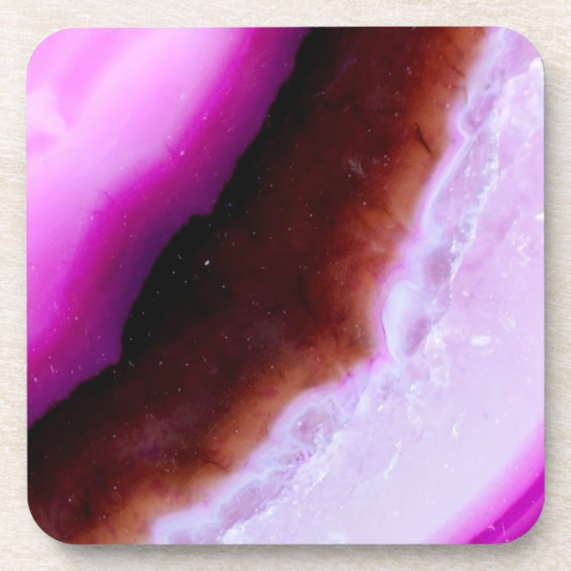 Porta-copo Série Gemstone - Agato Roxo Com Quartz (Frente)
