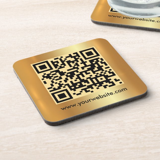 Porta-copo Seu Código QR de Texto Personalizado - Modelo de Q (Left Side)