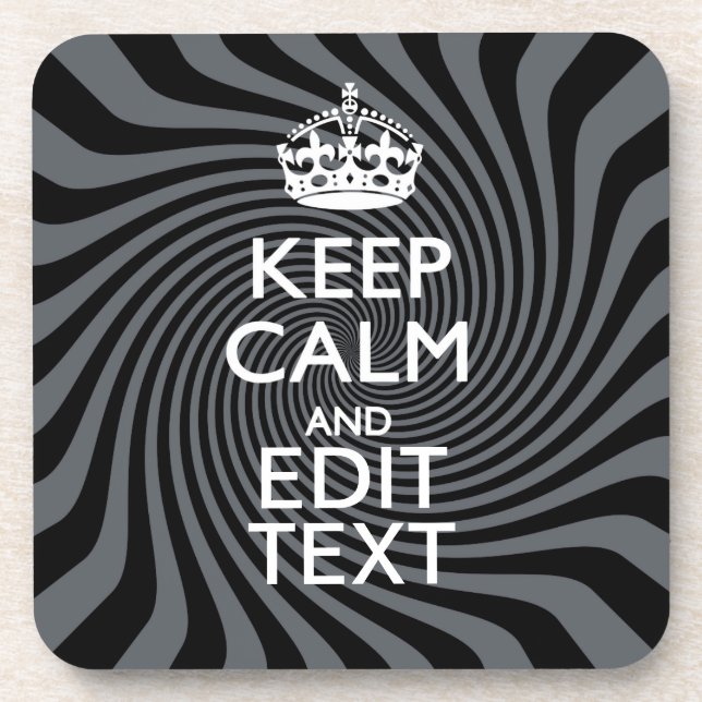 Porta-copo Seu costume fica calmo dizendo em espiral preto (Frente)