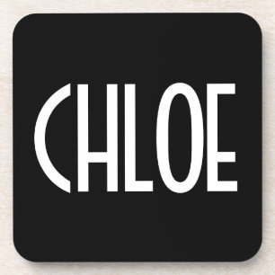 Porta-copo Seu Nome, Texto Branco Negrito   Preto