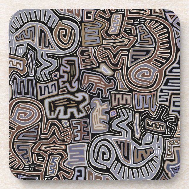 Porta-copo Shaman Peyote Espíritos Ritais Serpentes (Frente)