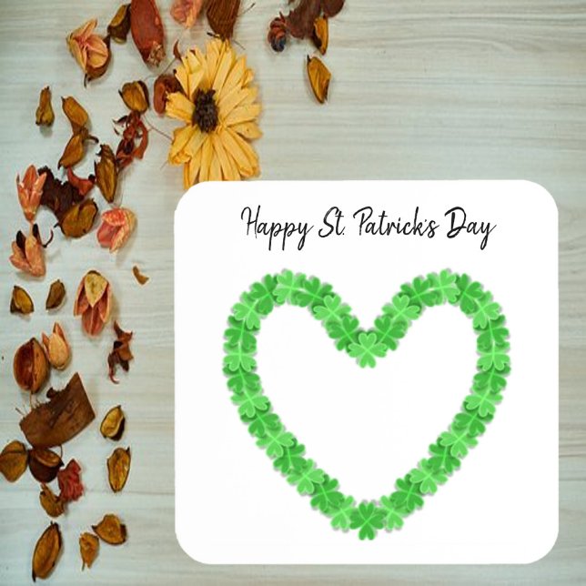Porta-copo Shamrock Heart Happy Dia de São Patrício (Criador carregado)