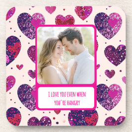 Porta-copo Shimmer Purple Heart quando você está com fome