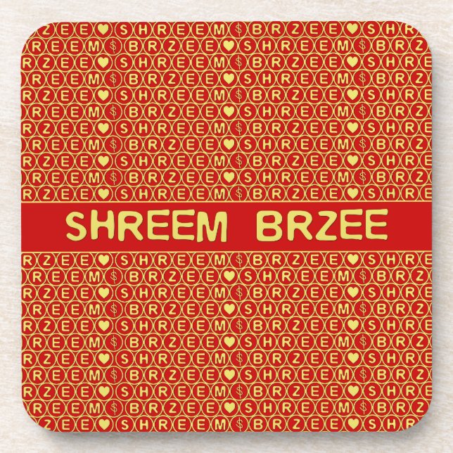 Porta-copo Shreem Brzee, Dourado Vermelho, atrai riqueza (Frente)