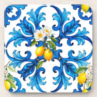 Siciliano,verão,limão,mosaico,azul