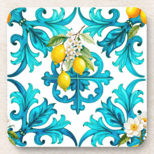 Porta-copo Siciliano,verão,limão,mosaico,verde,